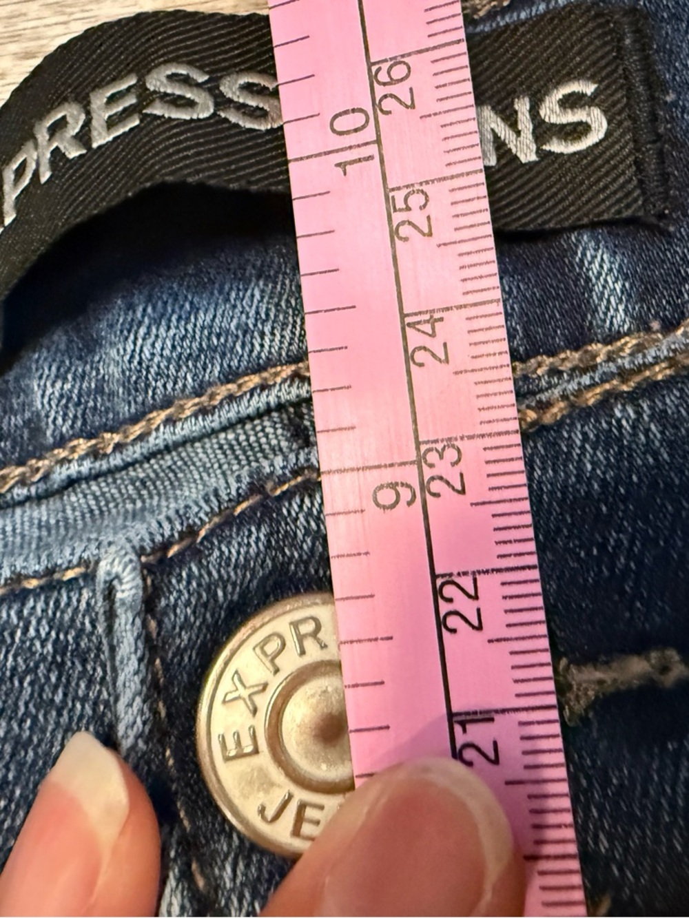 Express Jeans Mid Rise Dark Wash Denim Leggings - Picture 9 of 10